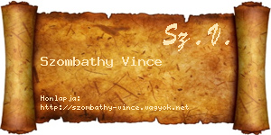 Szombathy Vince névjegykártya